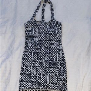 A black and white dress